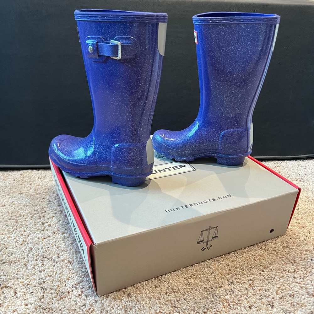 Hunter Original Kids Starcloud boots in Electric Storm - Picture 3 of 16
